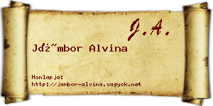 Jámbor Alvina névjegykártya